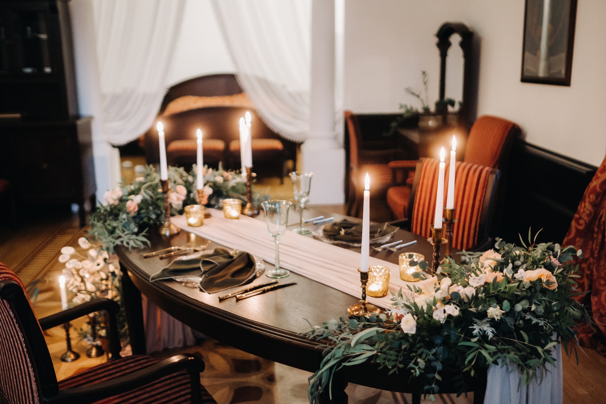 Table de mariage décorée